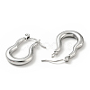 Non-Tarnish 304 Stainless Steel Twist Oval Hoop Earrings for Women EJEW-G293-07P-2