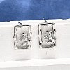 Brass Stud Earrings LS-EJEW-G432-01P-2