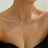 Alloy Crystal Rhinestone Rectangle Pendant Double Layered Necklaces for Women FS-WG231E4-01-3