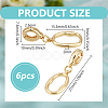 6Pcs Zinc Alloy Twister Clasps FIND-FH0016-55G-2