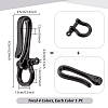 4Pcs 4 Colors Brass Shackle Clasps with Brass S Hook Clasps KK-PH0012-38-4