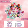 100Pcs UV Plating Rainbow Iridescent Acrylic European Beads MACR-PA0001-28-2