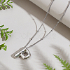 1pc Brass Chain with Alloy Letter Pendants Necklaces NJEW-LP0001-41P-P-3