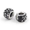 Polymer Clay Rhinestone European Beads CPDL-T001-09-1