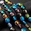 Handmade Silver Foil Glass Beads Strands X-SL109-6