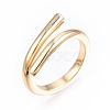 Brass Wire Wrap Open Cuff Ring for Women RJEW-T001-95G-3