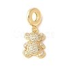 Brass Micro Pave Cubic Zirconia European Dangle Charms ZIRC-I071-26G-1