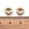 Brass Micro Pave Clear Cubic Zirconia Rondelle European Beads KK-R216-20KCG-3
