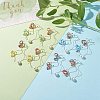 Glass Beaded Butterfly Cuff Earrings with Acrylic Pearl EJEW-JE04828-2