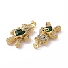 Brass Cubic Zirconia Pendants KK-G453-03G-4