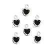 Heart Brass Glass Charms KK-S385-01S-01-1
