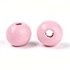 Spray Painted Round Natural Schima Wood Beads WOOD-A018-8mm-05-2