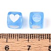 Spray Painted Transparent Acrylic Beads OACR-N140-02A-3