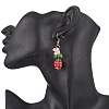Flower 304 Stainless Steel Glass Seed Beads Dangle Earrings EJEW-MZ00470-01-3
