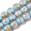 Handmade Gold Sand Lampwork Bead Strands X1-FOIL-T003-01C-1