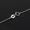 Anti-Tarnish Trendy Unisex Rhodium Plated Sterling Silver Cable Chains Necklaces X-STER-M034-B-07-2