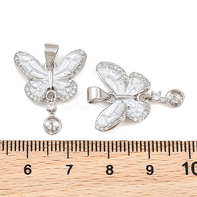 Brass Micro Clear Cubic Zirconia Peg Bails Pin Pendants KK-CBA6A75-51B-P-1