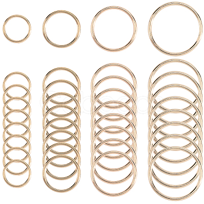 40Pcs 4 Styles Zinc Alloy Linking Rings FIND-SP0002-79G-1