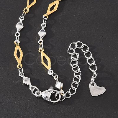 Rhombus 304 Stainless Steel Link Bracelets BJEW-N287-20-1