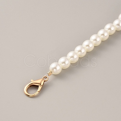 Resin Imitation Pearl Beaded Chain Purse Strap Extenders FIND-WH0143-96F-1