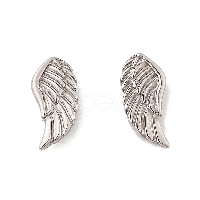304 Stainless Steel Wing Clip-on Earrings EJEW-B116-04P-1
