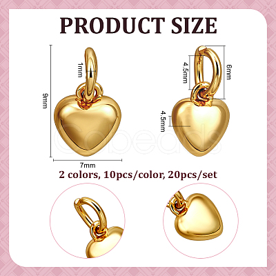 20Pcs 2 Colors Rack Plating Brass Pendants KK-PH0014-19A-1
