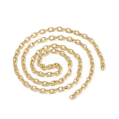 Unwelded Faceted Brass Cable Chains CHC-G005-23G-1