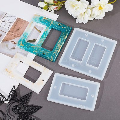 Rectangle Socket Panel Silicone Mould DIY-OC0003-66-1
