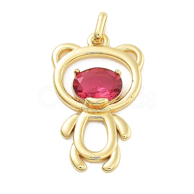 Rack Plating Brass Glass Pendants KK-Z071-46G-01-1
