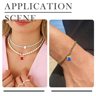 30Pcs Alloy & Glass Charms FIND-TA0008-05G-1