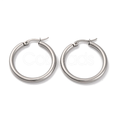 Non-Tarnish Ring 304 Stainless Steel Hoop Earrings for Women Men EJEW-B049-01C-P-1
