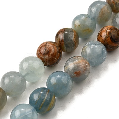 Natural Blue Calcite Beads Strands G-H312-C02-12mm-1