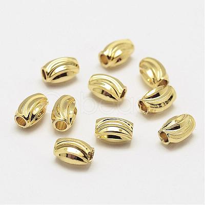 Brass Corrugated Beads KK-P056-06G-NR-1