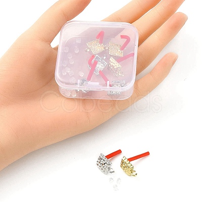 8Pcs 2 Colors Rack Plating Alloy Stud Earring Findings FIND-YW0003-82C-1