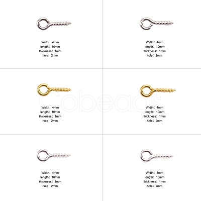 1 Box Three Colors Iron Screw Eye Pin Peg Bails IFIN-X048-02-1
