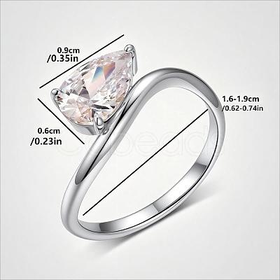 Brass Pave Single Cubic Zirconia Finger Rings for Women ZK8046-8-1