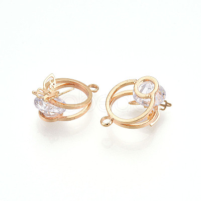 Brass Micro Pave Cubic Zirconia Pendants ZIRC-T016-24-1