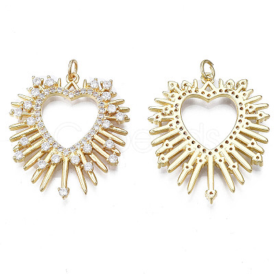 Brass Micro Pave clear Cubic Zirconia Pendants X-ZIRC-N039-179-NF-1