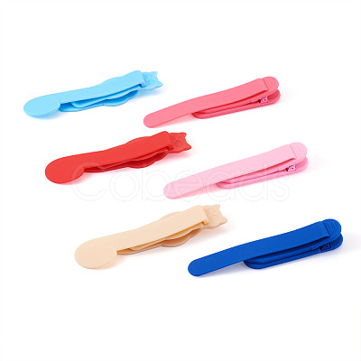 6Pcs 6 Styles Plastic Bookmark Clip AJEW-TA0002-02-1