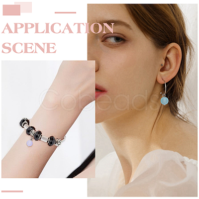 160Pcs Frosted Transparent Glass Charms PALLOY-ME00024-1