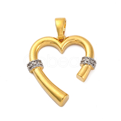 Brass Micro Pave Cubic Zirconia Pendants KK-V009-17G-1