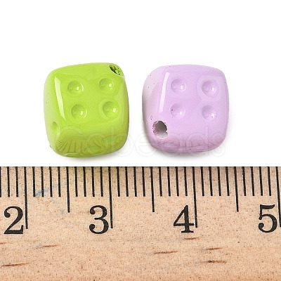 Spray Printed Opaque Acrylic Beads OACR-P031-01B-1