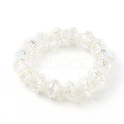 Faceted Transparent Acrylic Beaded Stretch Bracelets Sets for Kids BJEW-JB06220-1