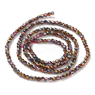 Transparent Electroplate Glass Beads Strands GLAA-H021-01A-HP05-1
