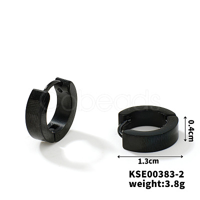 Fashionable 304 Stainless Steel Mirror Polished Hoop Earrings for Hip-hop Street Style WQ4489-2-1