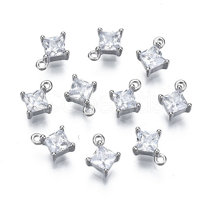 Long-Lasting Plated 925 Sterling Silver Cubic Zirconia Charms STER-ZX003-01P-NF-1