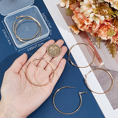 3 Pairs Brass Hoop Earrings for Women EJEW-BBC0001-66G-03-1