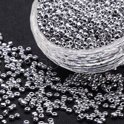 Electroplate 8/0 Glass Seed Beads X-SEED-Q004-02-1