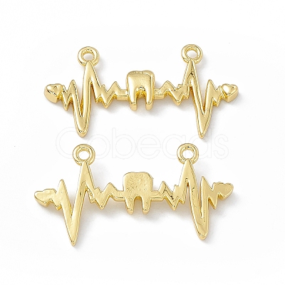Rack Plating Brass Connector Charms KK-B065-25G-1