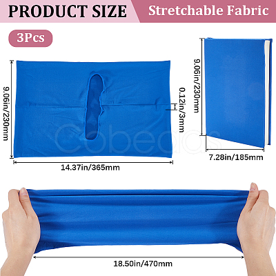 3Pcs Elastic Fabric Book Covers DIY-CP0007-42B-1